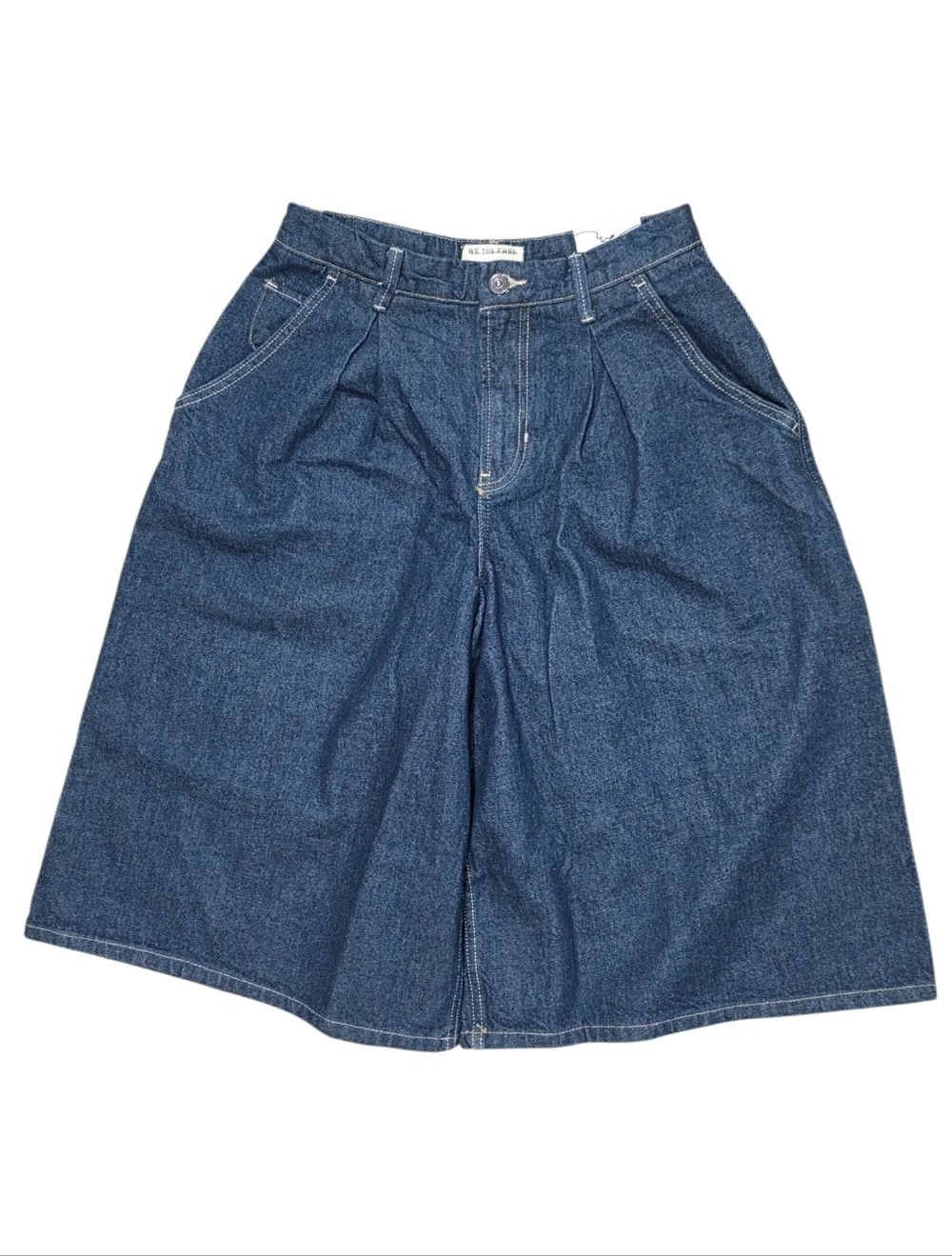 We The Free Antonia Crop Dark Denim Shorts CRVY Trending Baggy Jort Style NWT 26